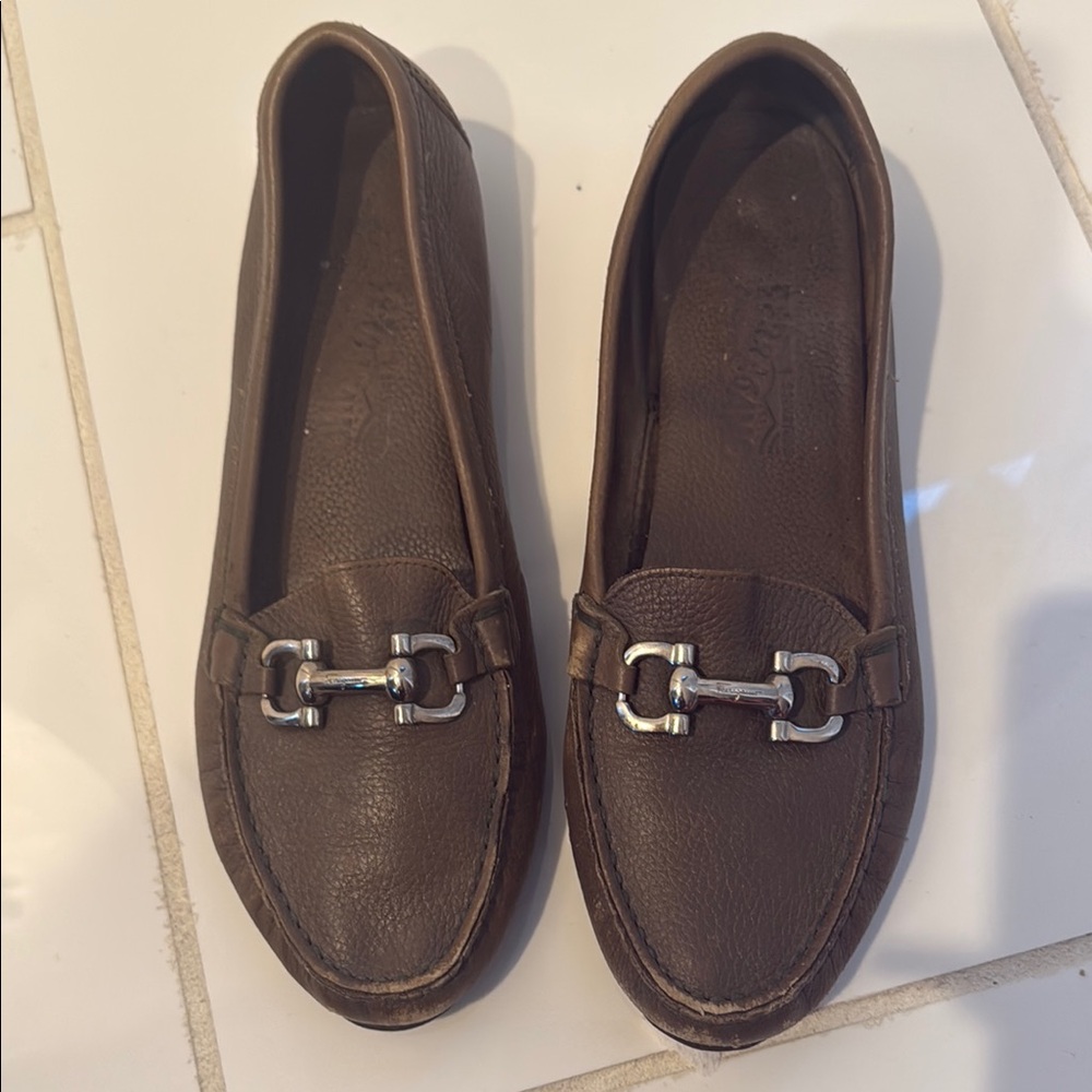 PRELOVED Salvatore Ferragamo Women Brown Loafers Size 8 NO BOX .